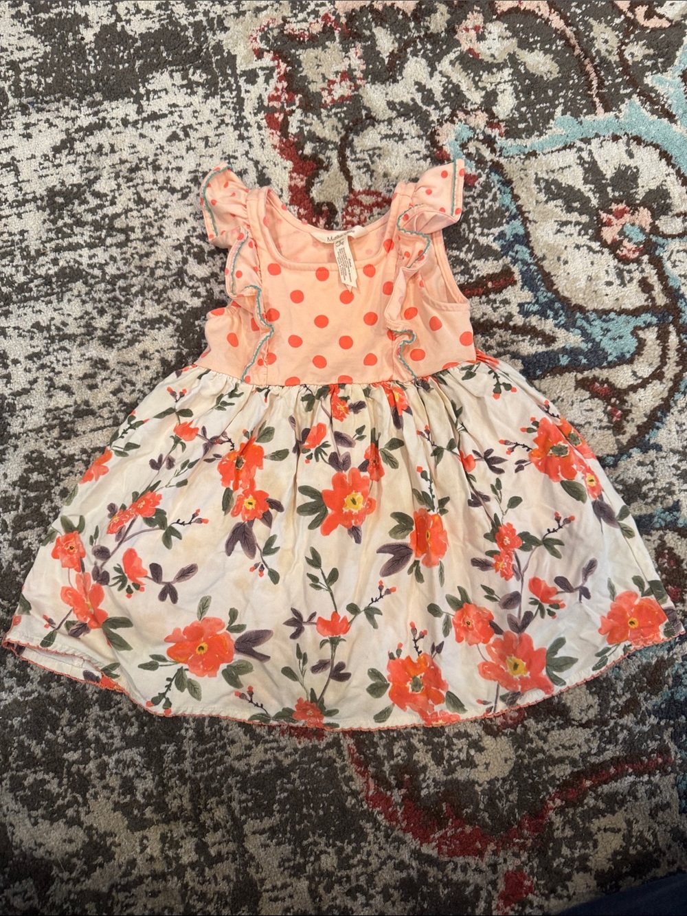 Matilda Jane Peach Polka Dot and Floral Dress